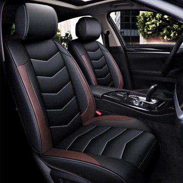 Wear Proof PU Leather Car Seat Cover Cushion 5-Seat Front Rear Pillows13Pcs kit