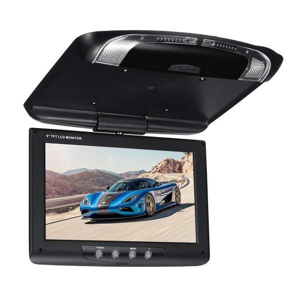 9 Inch Car Roof Mount Overhead Flip Down Monitor DVD CD Player Transmitter Games