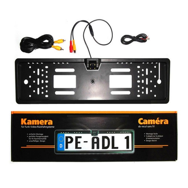 170° 4LED Car License Plate Frame Rear View Backup Camera Auto Reverse European