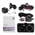 4 Inch 1080P HD Car Dual Lens Front + Rear Car Dash Cam DVR Camera Recorder Touch Screen