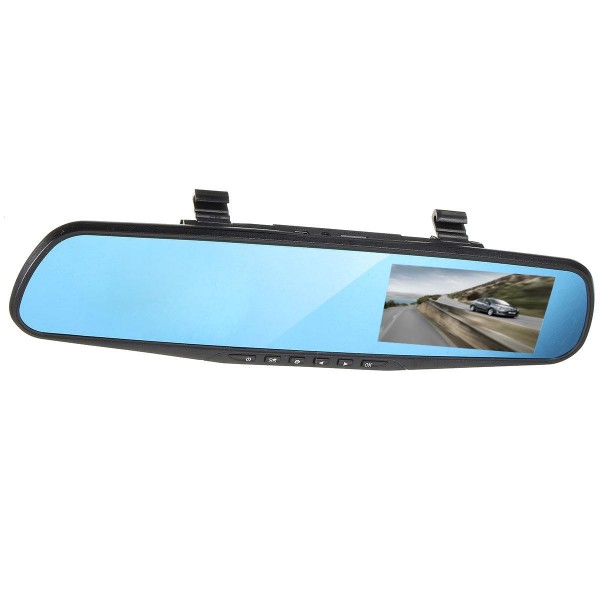 4 Inch 1080P HD Dual Lens Car DVR Video Recorder Rear View Mirror Reverse Camera Kit