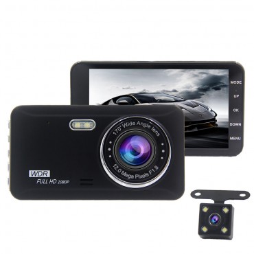 H306 4 Inch 1080P Auto Loop Recording Parking Monitor WDR Car DVR