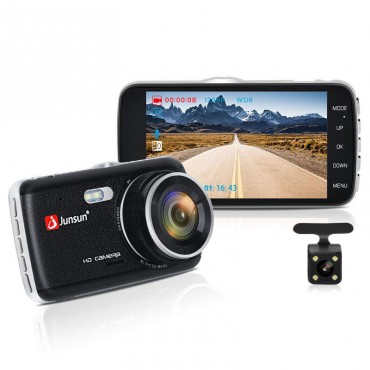 H7N 1296P Auto Recording Car DVR with Waterproof Rear Camera