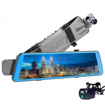 V5 10 Inch Streaming Media Full Screen Touch Dual Lens Car DVR