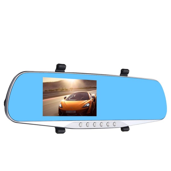 4.3 Inch 1080P HD Rear view Blue Mirror Dual Lens Car DVR Dash Cam Camera Recorder