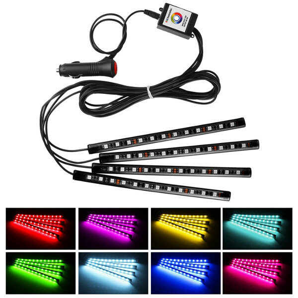 10W SMD5050 12LED Car Atmosphere Light Multi-color Interior LED Strip Decorative Lamp App Control