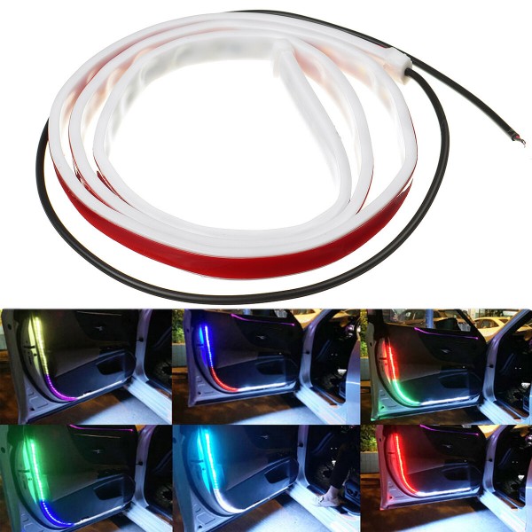 12V 120CM RGB LED Strip Lights Auto Flexible Waterproof Car Door Decoration Atmosphere Warning Streamer Lamps