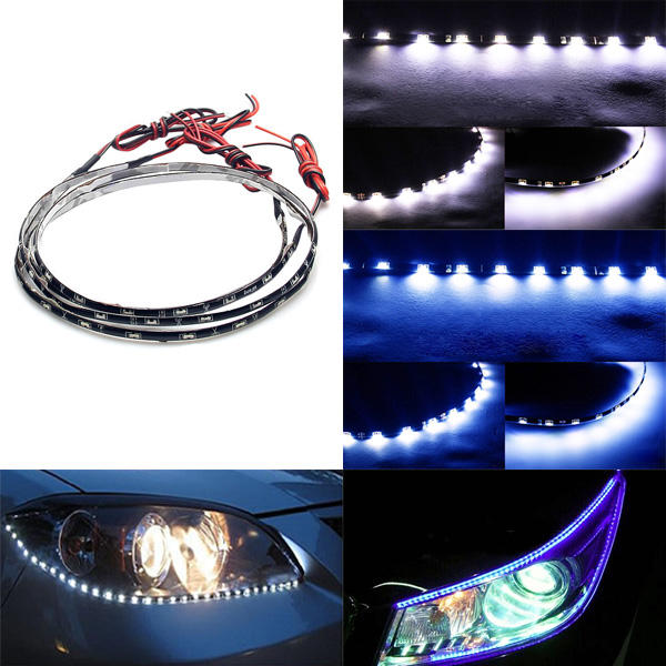 335 60CM 30SMD Car Side Emitting Eyebrow Glow Flexible LED Strip Light Waterproof