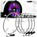 4PCS 15.5 Inch General Car 60 LED Wheel Ring Lights RGB 5050 SMD bluetooth Control Lamps DC12V 25W Single Row Light Strip