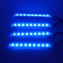 4PCS RGB LED Car Floor Decoration Lights Strips Sound Active Atmosphere Lamp Kit Car Lighter Type with Remote IR Control