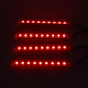 4PCS RGB LED Car Floor Decoration Lights Strips Sound Active Atmosphere Lamp Kit Car Lighter Type with Remote IR Control