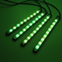 4Pcs 9LED Remote Control Colorful RGB Car Interior Floor Decorative Lights