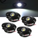 4pcs 9W LED Rock Light Chassis Lights Ship Deck Lamp For JEEP Off Road SUV Boat Car Truck