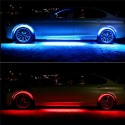4pcs Waterproof RGB LED Car Decoration Lights Strip Neon Atmosphere Lamp Kit with Wireless Control