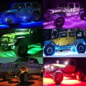 8PCS 12V USB RGB LED Car Atmosphere Lights Interior Decoration Lamp Phone bluetooth APP Control