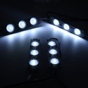 8PCS 24 LED Light Pod Kit Strip IP68 Waterproof White for 12V Car Garden Cabinet Lighting