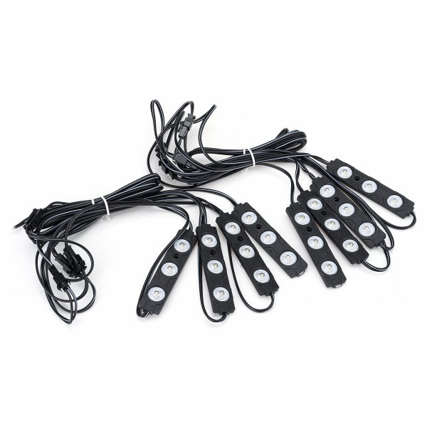 8PCS 24 LED Light Pod Kit Strip IP68 Waterproof White for 12V Car Garden Cabinet Lighting