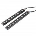 Car Interior 5050SMD 9LED Decorative Light Atmosphere Lamp Bar One For Two 180 Degrees Wide-angle Lighting DC 12V