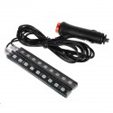 Car Interior 5050SMD 9LED Decorative Light Atmosphere Lamp Bar One For Two 180 Degrees Wide-angle Lighting DC 12V