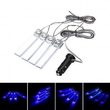 Car LED Atmosphere Lamp Interior Decoration Lamp Indoor Foot Lamp Cig Lighter Colorful/Blue