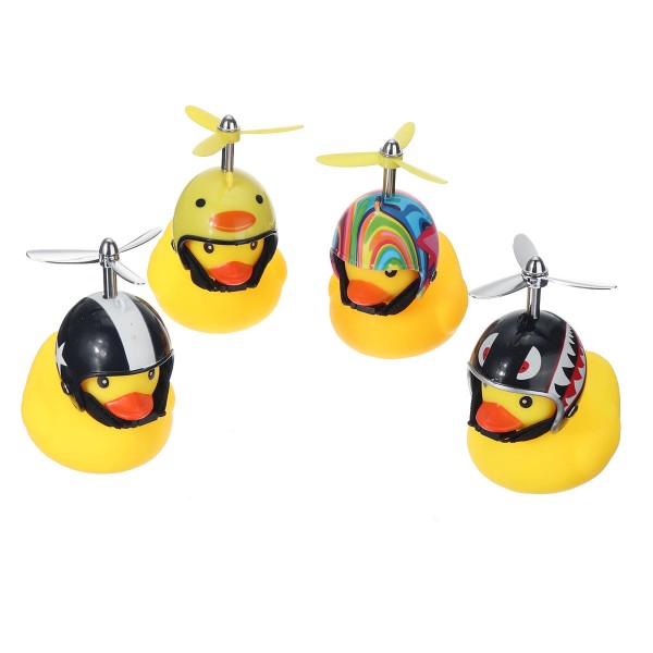 Car LED Decoration Light Little Yellow Duck Wearing Helmet Safety Warning Lights With Remote Control