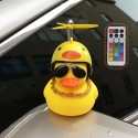 Car LED Decoration Light Little Yellow Duck Wearing Helmet Safety Warning Lights With Remote Control