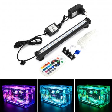 LED RGB Aquarium Light 28cm 16 Color RF Remote Control Waterproof Fish Tank Underwater Lamp