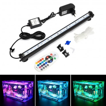 LED RGB Aquarium Light 38cm 16 Color RF Remote Control Waterproof Fish Tank Underwater Lamp