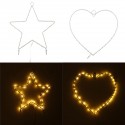 LED 25x25 Shaped Hanging Decorations Lights Illuminative Heart Star Fairy Battery Powered