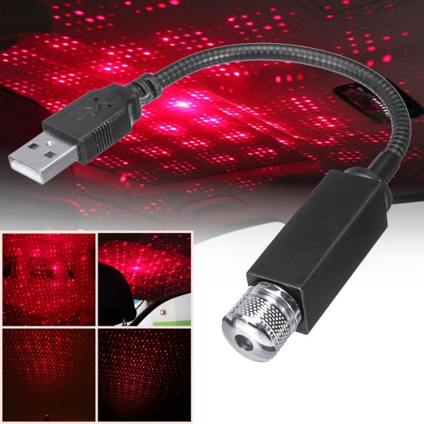 LED Car Interior Atmosphere Ceiling Night Star Light Lamp Flexible Pipe Roof Decoration USB Port