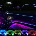 RGB LED Car Interior Optical Fiber Neon EL Wire Strip Light Kit Phone APP Control Atmosphere Light Car Lighter Type