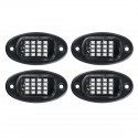 Universal 4Pcs bluetooth RGB LED Rock Lights IP67 Waterproof Floor Am[w12V 14W 1120LM Phone APP Control