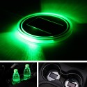 Universal Solar Power Car Cup Holder Pad Multi-color LED Atmosphere Light Acrylic Mat Blue/Red/Green