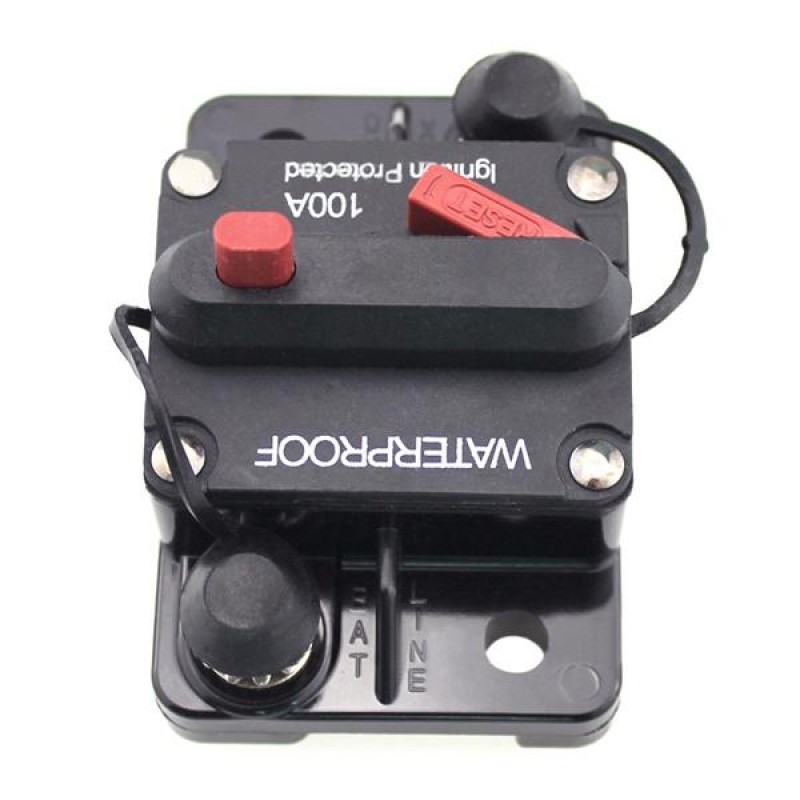 100A Car Boat RV Ignition Protected Switch Manual Reset Circuit Breaker Resettable Fuse Holder