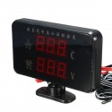 12V 24V Digital Car Voltage Water Temperature Gauge