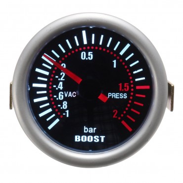 12V 2Inch 52mm Boost Bar Gauge Meter Car Auto Universal LED Digital Smoke Len