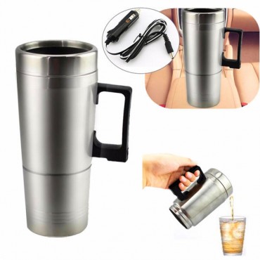 12V 300ml Portable in Car Coffee Maker Tea Pot Vehicle Thermos Heating Cup Lid