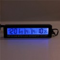 12V/24V In/Out Car Voltage Meter LCD Digital Clock Time Blue&Orange Backlight