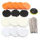 18pcs 3 inch Polishing Sponge Buffer Pad M14 Drill Adapter Kit Polishing Kit Set For Car Auto