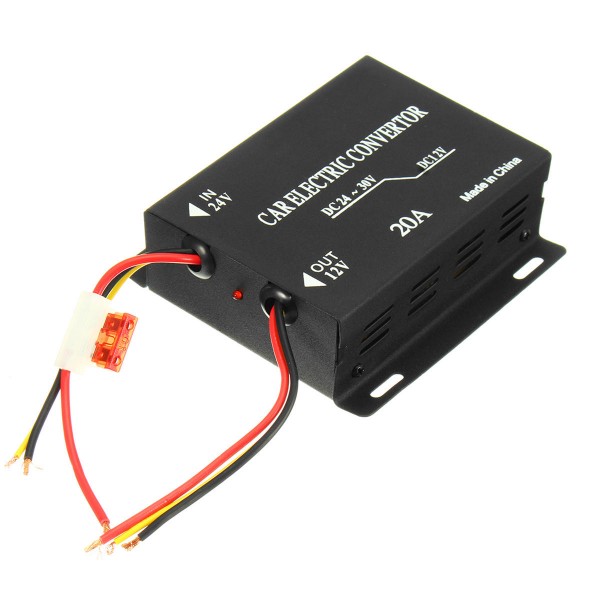 240W Car Electric Convertor DC 24V To 12V 20A Power Supply Inverter Transformer