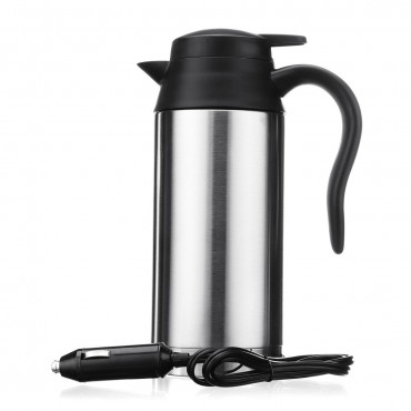 24V 750ml Portable Car Electric Kettle Pot Stainless Steel Camping Travel Bottle
