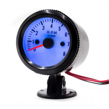 52mm Auto Car Tachometer Tacho Gauge Meter 0-8000RPM W/ Blue LED Backlight