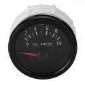 52mm Black Face Clear Lens Oil Pressure Gauge Kit With 1/8 NPT Sensor