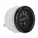 52mm Black Face Clear Lens Oil Pressure Gauge Kit With 1/8 NPT Sensor