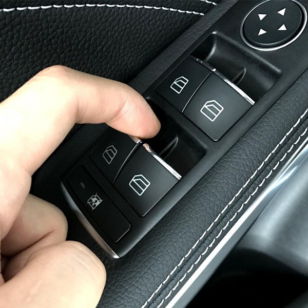 ABS Chrome Door Lift Button Stickers Trim Panel Cover For Benz A/B/E/C/GLA Class