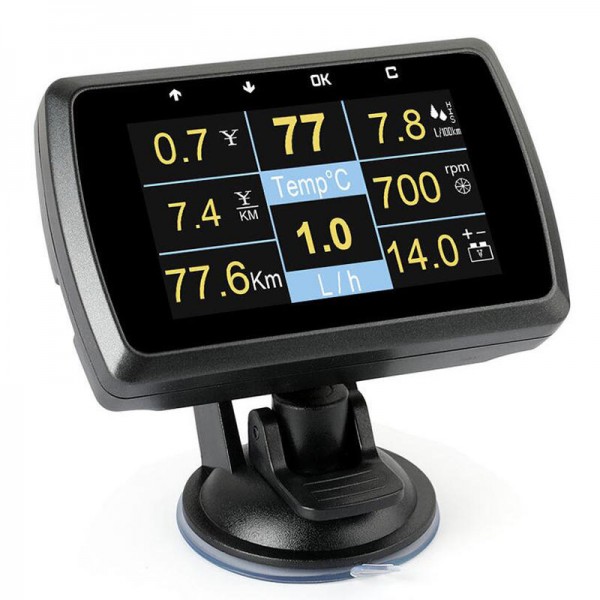 A501 OBD2 HUD Display Speedometer Fuel-Consumption Temperature Car Diagnostic Scanner