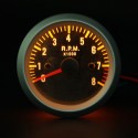 Car Auto Yellow LED Rev Tachometer Gauge RPM Carbon Fiber Face