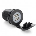 Car Dual USB Charger Cigarette Lighter Outlet Socket Blue Light 12V 20A