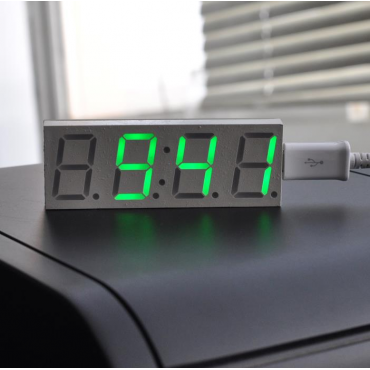 Electronic DIY 0.8inch Dot Matrix LED Digital Electronic Clock Kit Car Clock 5V Mciro USB Powered
