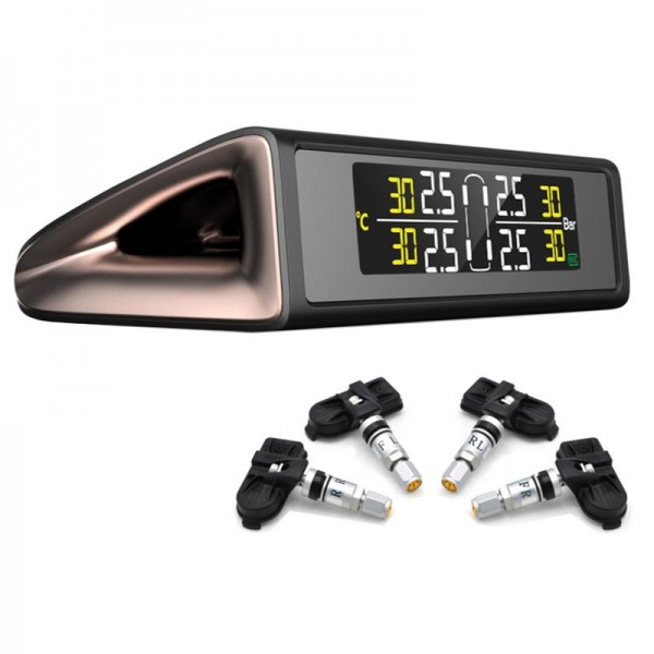 Solar Power Tire Pressure Monitor System Wireless Colorful Display With 4 Sensors